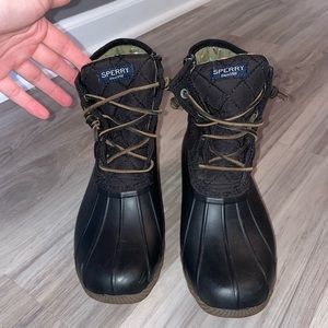Black Sperry duck boots